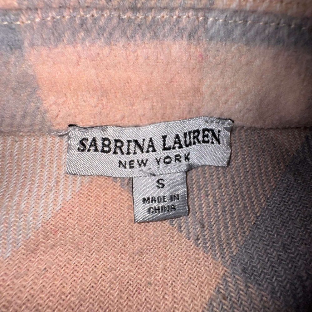 Sabrina Lauren Small Plaid Flannel Coat Jacket Button Down - Picture 3 of 5